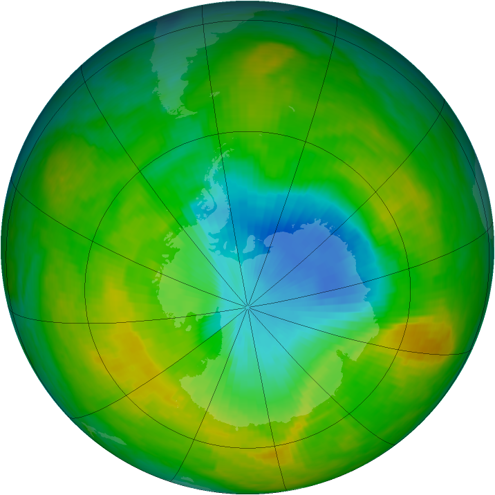 Antarctic ozone map for 26 November 1984
